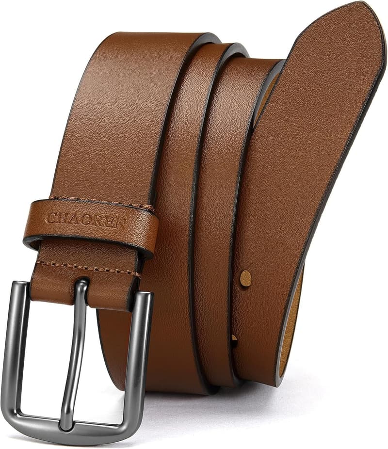 Schwarzer Ledergürtel 35mm für Herren aus weichem Leder