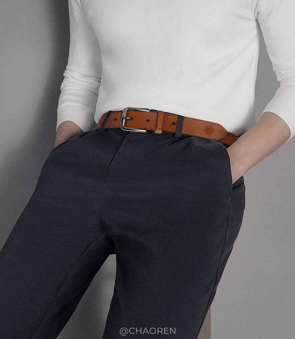 Schwarzer Ledergürtel 35mm für Herren aus weichem Leder