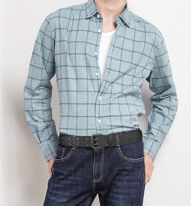 Unisex Nietengürtel in Übergröße 110-170 cm – Schwarz
