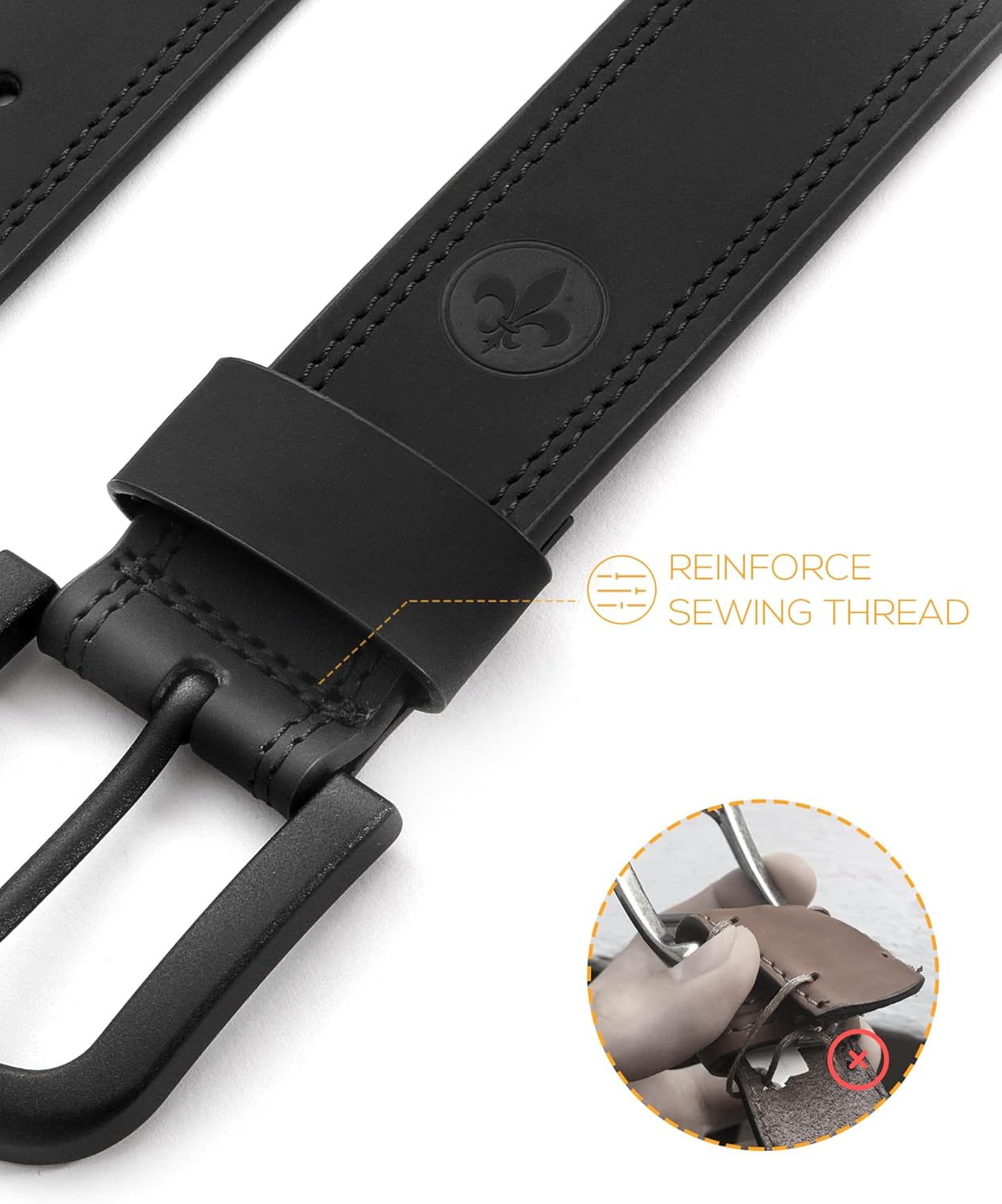 CHAOREN Arbeitsgürtel aus Leder für Herren Schwarz und Braun, 38mm