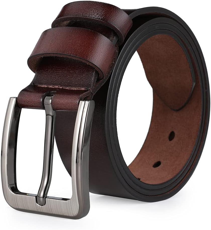 Retro Ledergürtel für Herren aus Vollrindleder, 38 mm, 110-175 cm