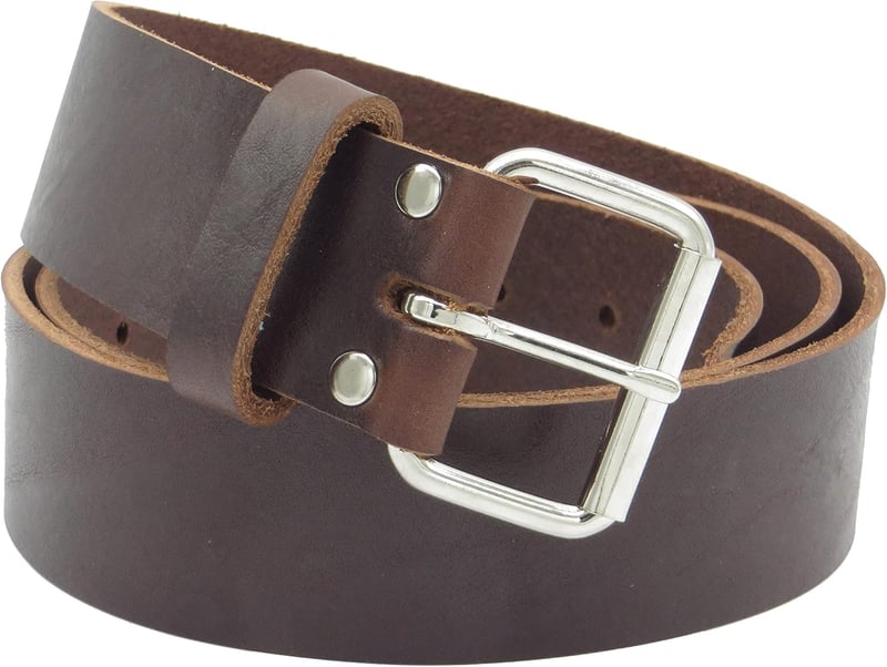 Brauner Handwerkergürtel aus Rindsleder, 4 cm breit, Made in Germany
