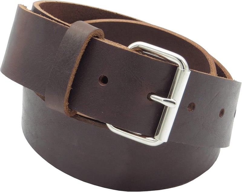 Brauner Handwerkergürtel aus Rindsleder, 4 cm breit, Made in Germany