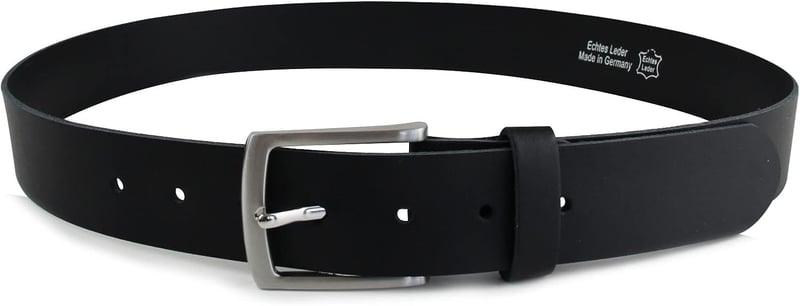 Handgemachter Ledergürtel aus Rindsleder für Männer, schwarz, 38mm