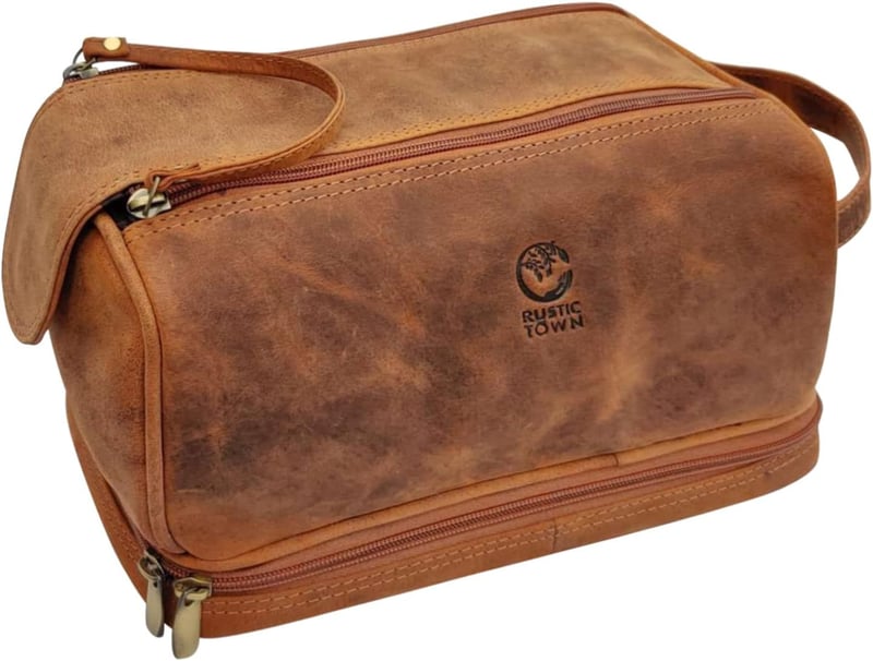 Herren Kulturbeutel aus Leder – Rustikaler Dopp Kit Organizer