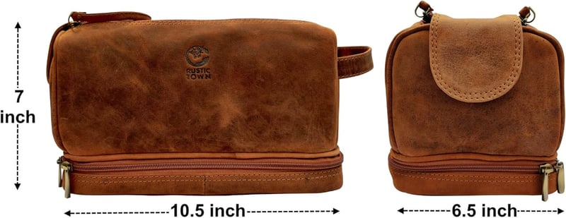 Herren Kulturbeutel aus Leder – Rustikaler Dopp Kit Organizer