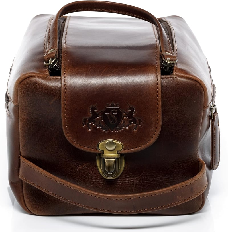 Kulturtasche Herren Bristol aus handgefertigtem Premium Leder, braun