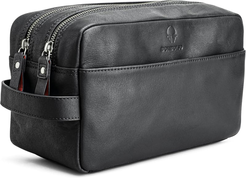 Kulturbeutel Stockholm aus Leder - Premium Badetasche für Damen & Herren