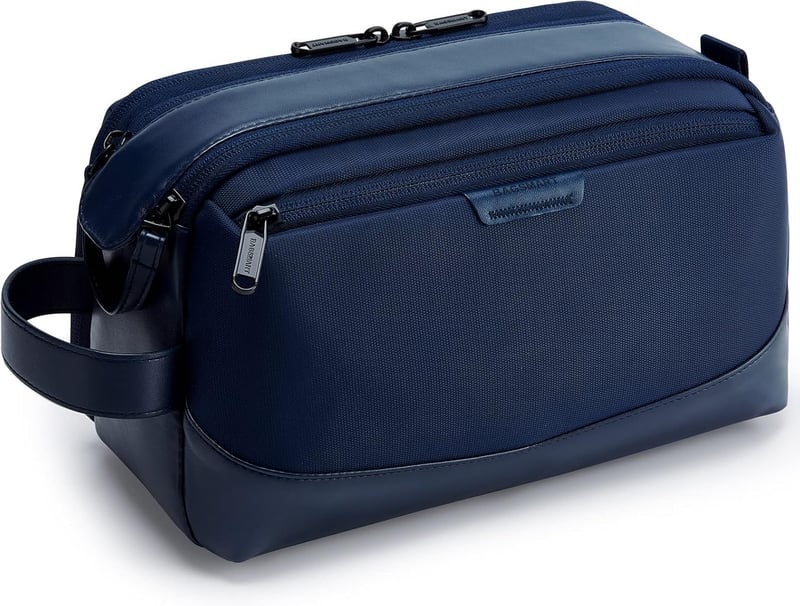 Wasserfester Kulturbeutel aus Leder für Herren – Dopp Kit in Marineblau