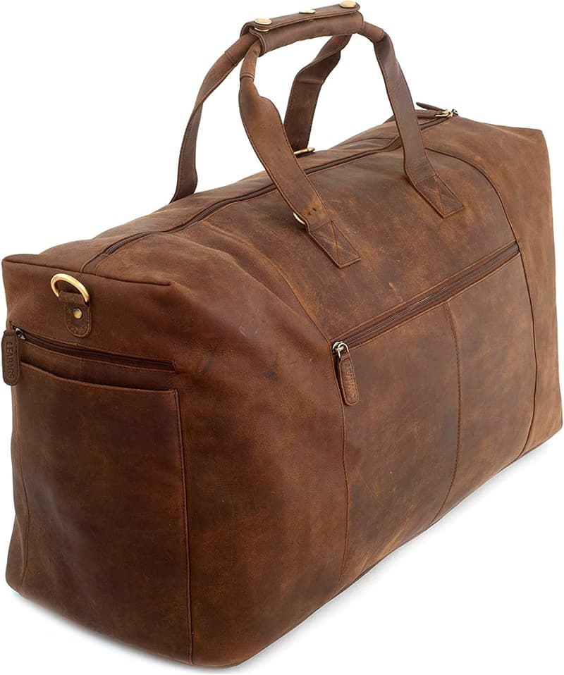 LEABAGS Echtleder Weekender Tasche für Damen und Herren, 55 l