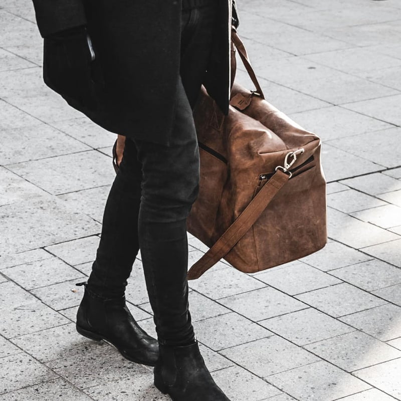 LEABAGS Echtleder Weekender Tasche für Damen und Herren, 55 l