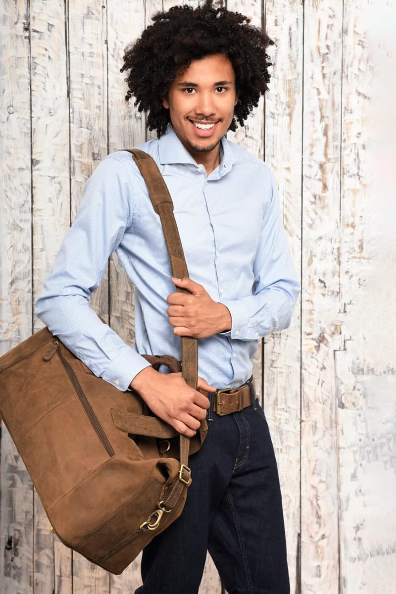 Echtleder Weekender Reisetasche für Damen und Herren, 41 l