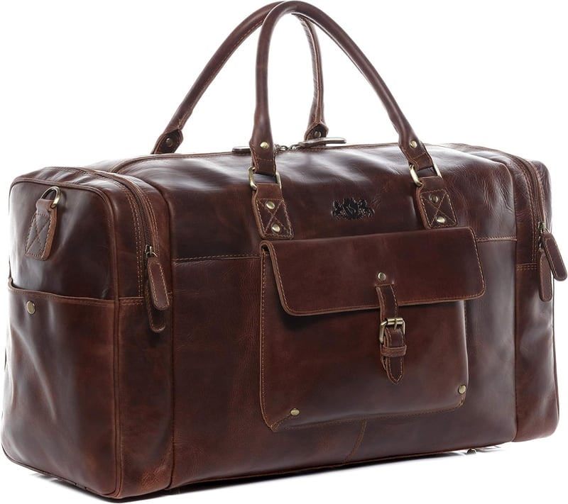 Handgefertigte Ledertasche Yale 53 cm für Männer – Große Sport- und Reisetasche