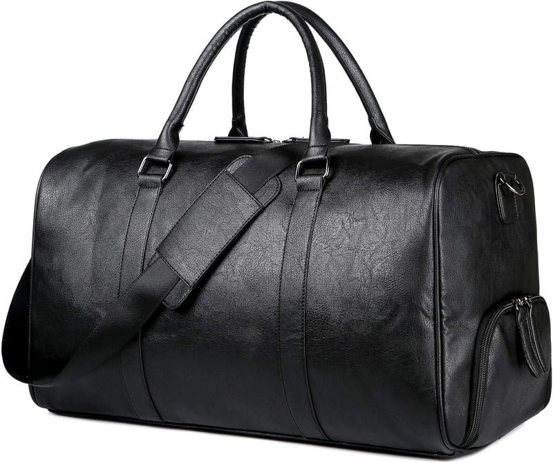 Wasserdichte Weekender Tasche aus PU Leder für Herren, Vintage Design