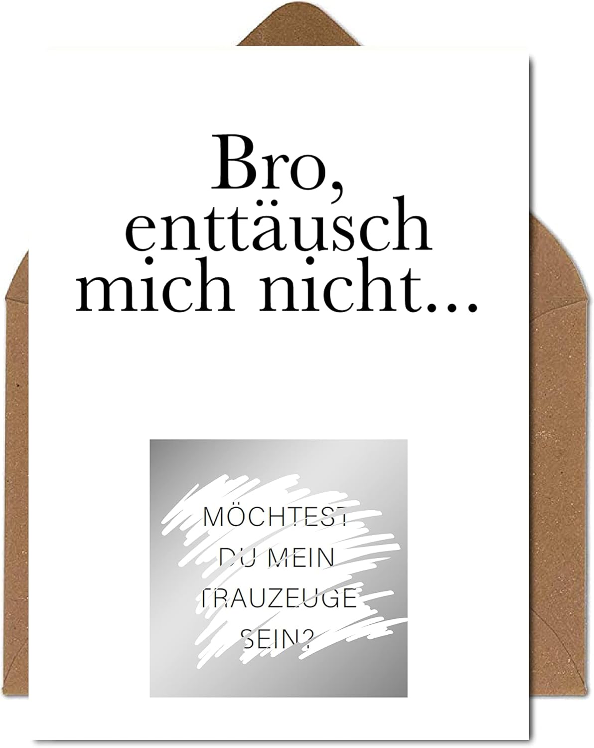 Rubbelkarte Trauzeuge fragen zur Hochzeit mit Umschlag