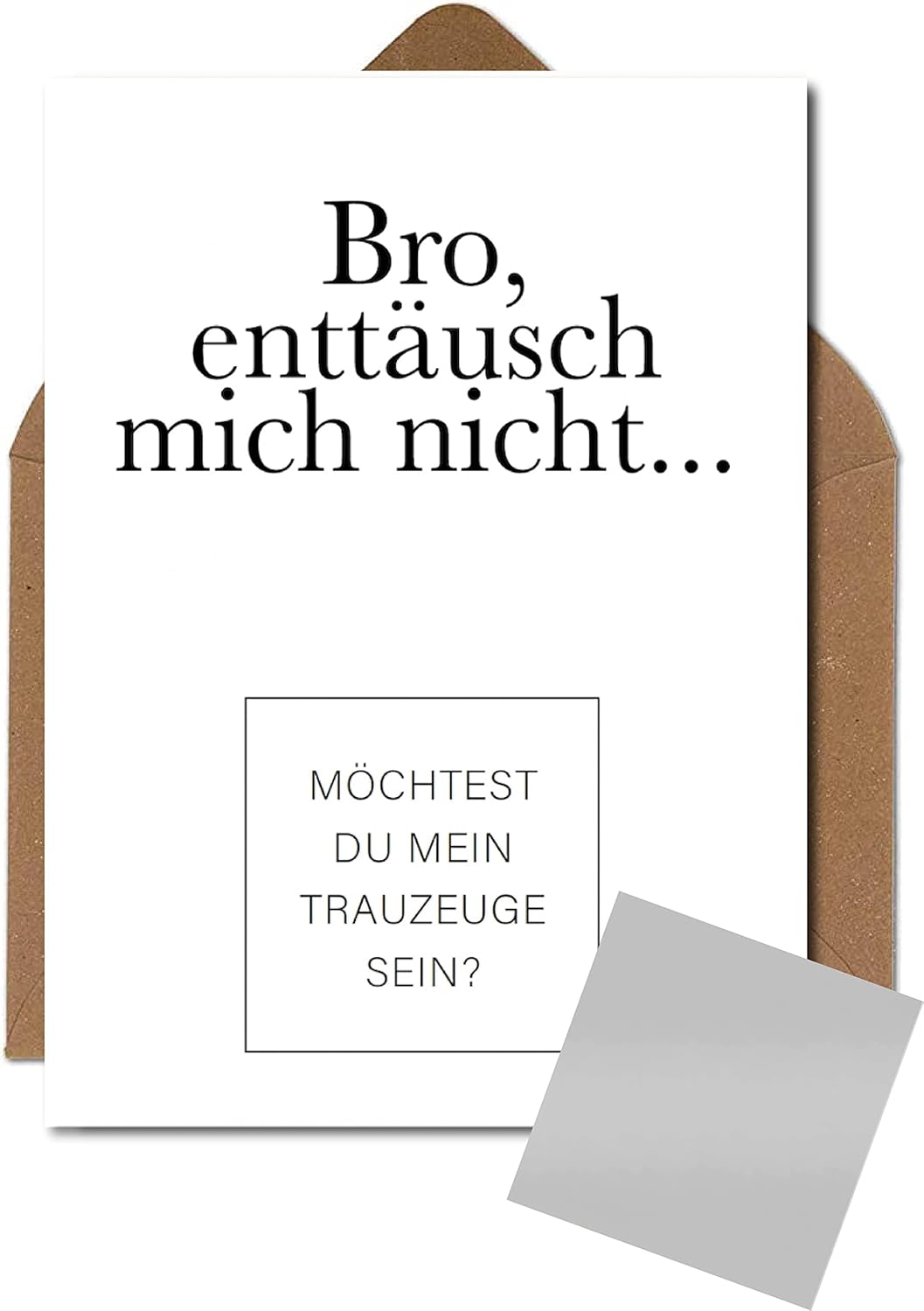 Rubbelkarte Trauzeuge fragen zur Hochzeit mit Umschlag