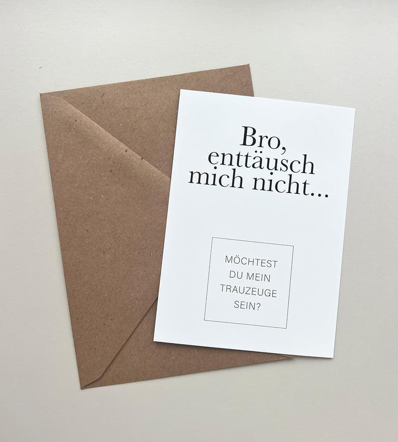 Rubbelkarte Trauzeuge fragen zur Hochzeit mit Umschlag