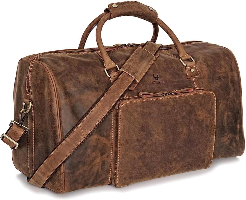 Hochwertige Leder Reisetasche für Herren - Weekender Napoli, XXL 51L