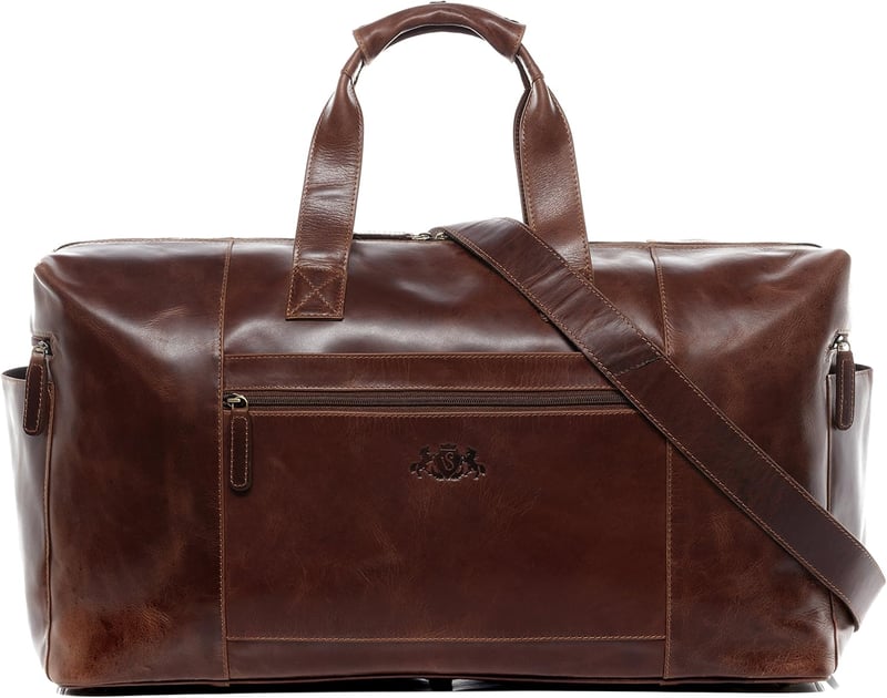 Handgefertigte XL Ledertasche für Damen und Herren als Weekender