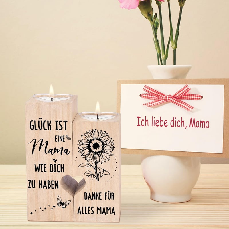 Geburtstagskerzenständer für Mama – Geschenk von Tochter oder Sohn