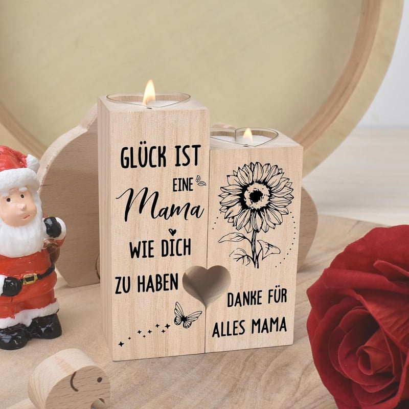 Geburtstagskerzenständer für Mama – Geschenk von Tochter oder Sohn