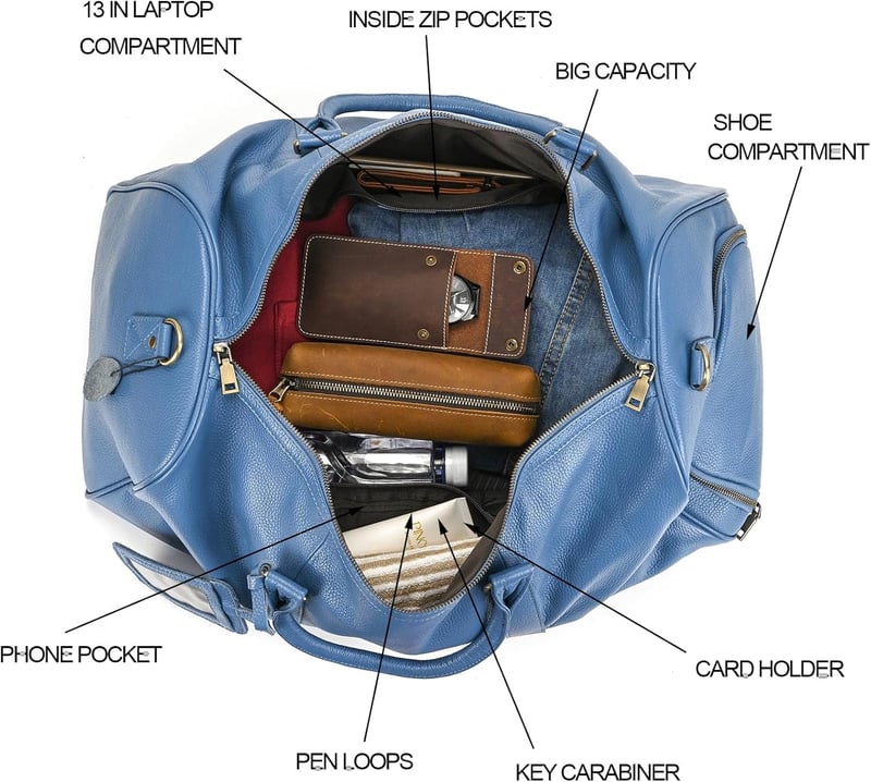 Echtleder Weekender Tasche für Herren – Vintage Reisetasche mit hoher Kapazität