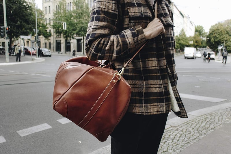 HOLZRICHTER Premium Leder Weekender Tasche in Cognac