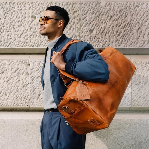 Wasserdichte Leder-Duffelreise-Tasche Oslo, 50L für Herren und Damen