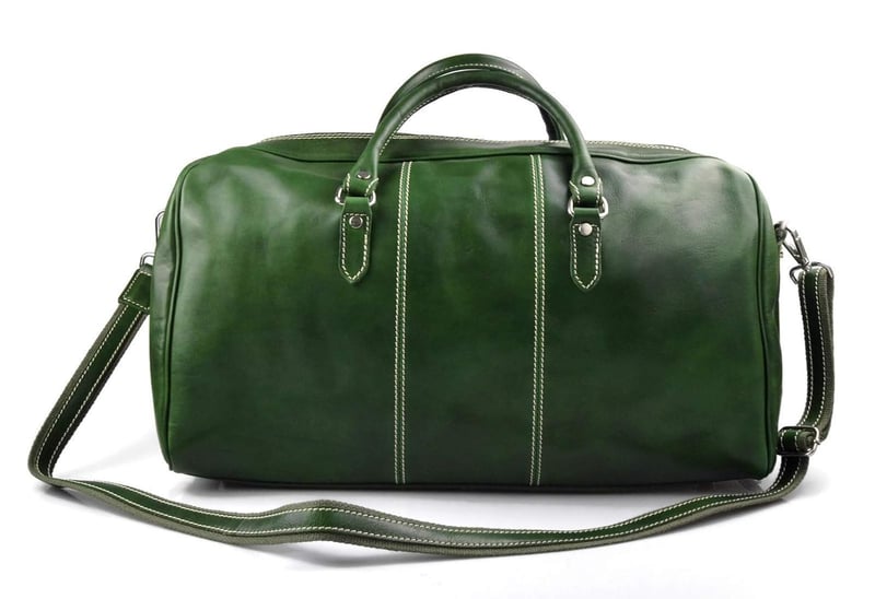 Leder-Wochenendtasche mit Griffen für Herren und Damen – Made in Italy, grün