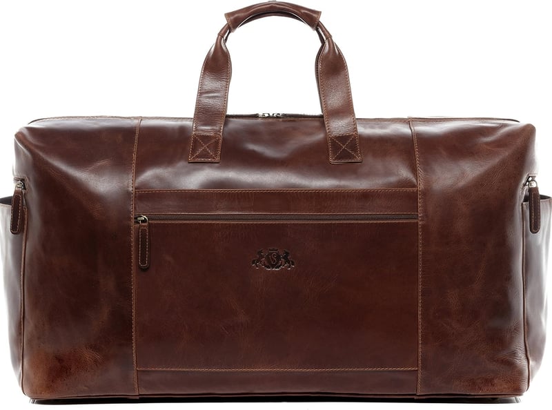 Handgefertigte XL Leder-Reisetasche für Herren in Braun