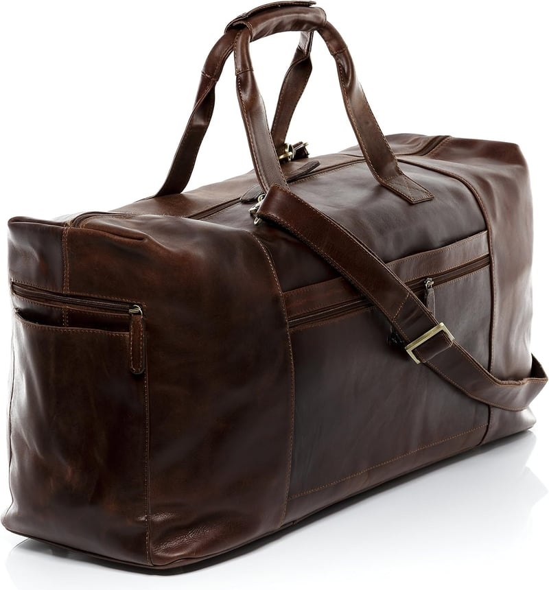 Handgefertigte XL Leder-Reisetasche für Herren in Braun
