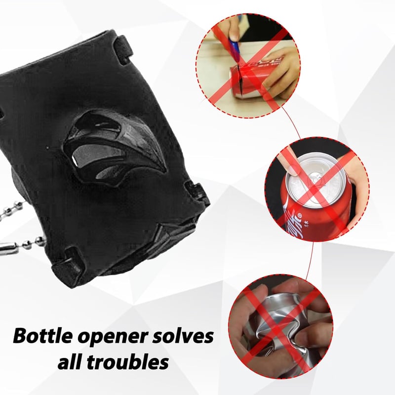 Innovativer Bieröffner für Camping und Strandpartys (Schwarz)