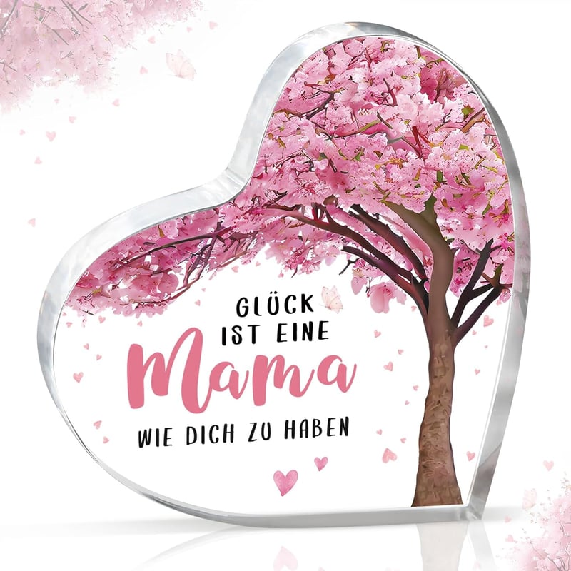 Herzförmige Acryl-Heimdekoration für Mama zum Geburtstag
