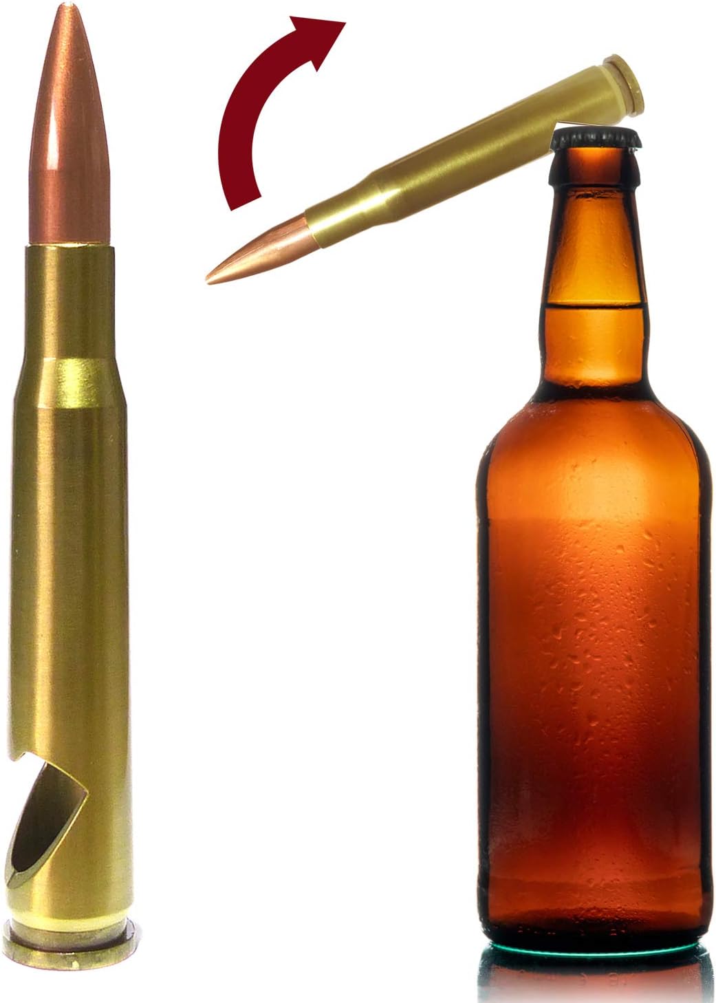 Flaschenöffner Patrone Kaliber .50 - Metall - 13,8 cm Länge