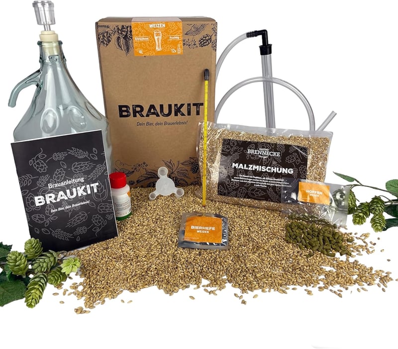 Weizen Bierbrauset für Einsteiger mit 5L Gärflasche und Zubehör