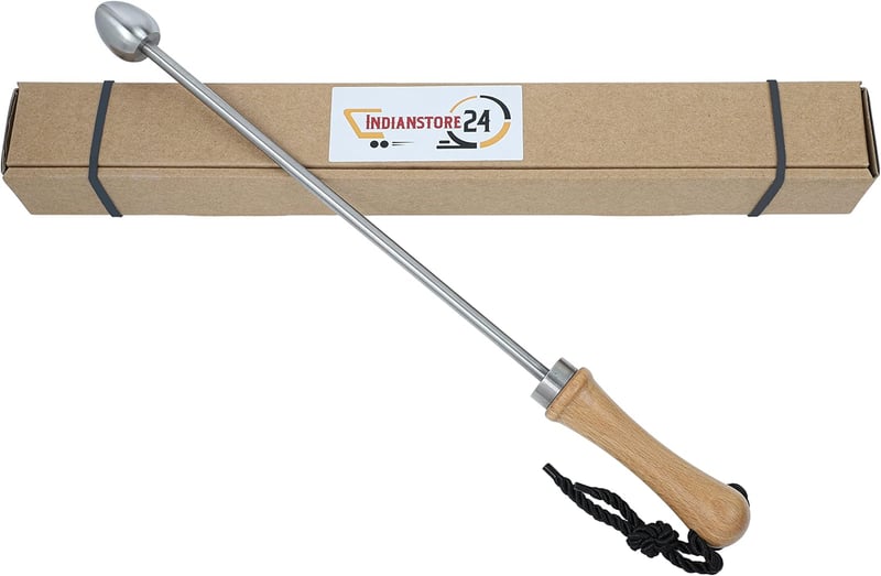 Bierwärmer mit Holzgriff aus rostfreiem Edelstahl, 100% lebensmittelecht