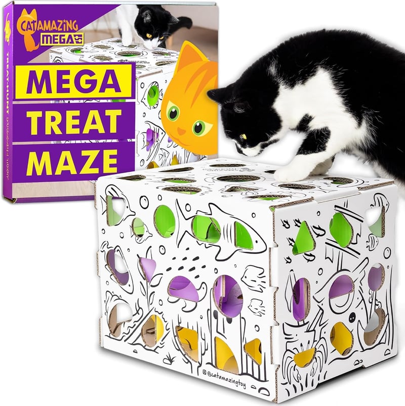 Interaktives Katzenpuzzle mit Futterlabyrinth für Indoor-Katzen