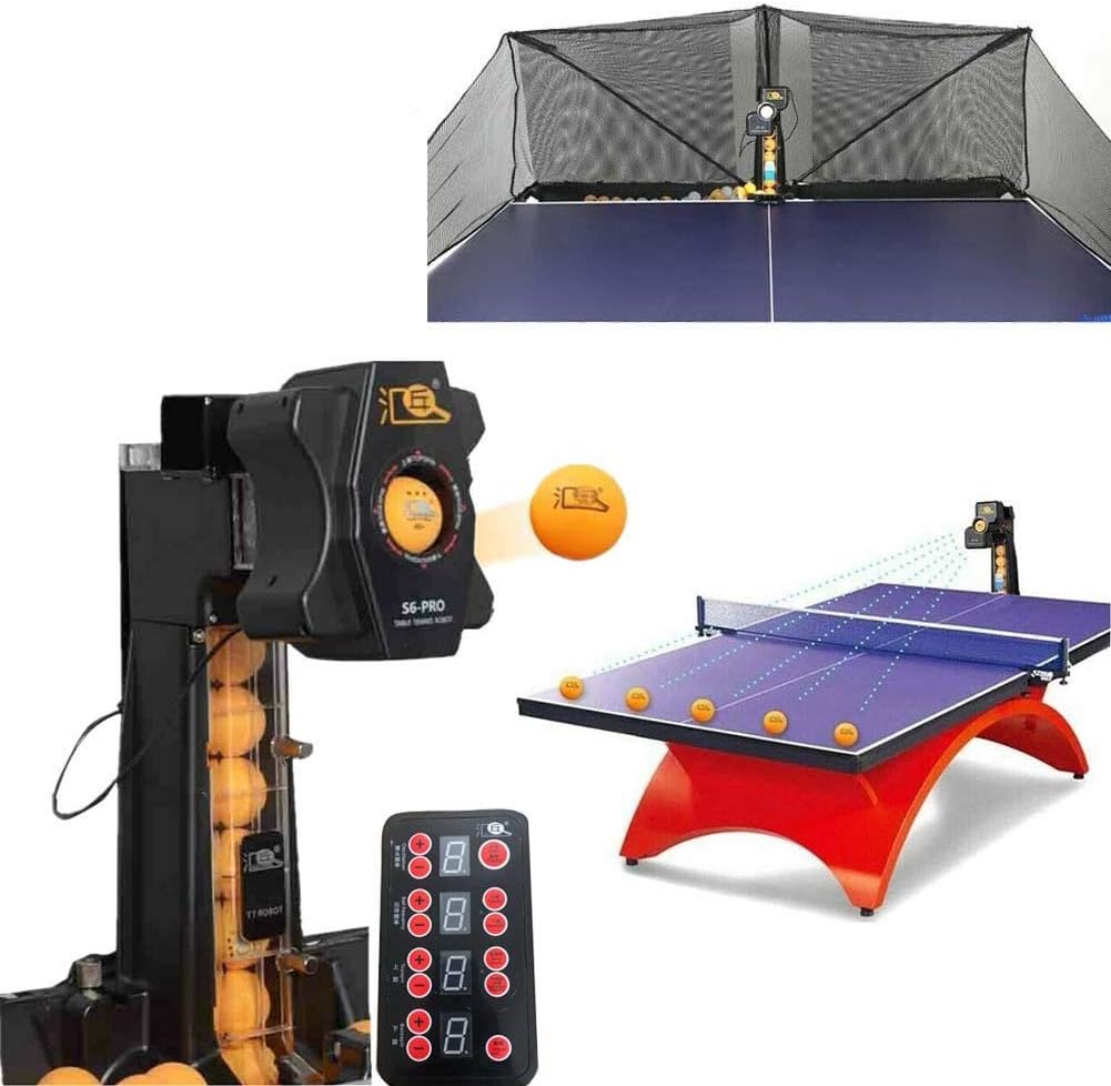 Tischtennis Trainingsroboter S6-Pro mit 100 Bällen und Recycling-Netz