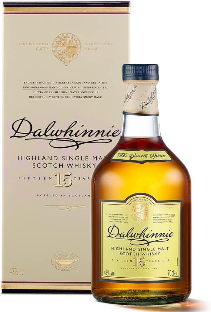 Dalwhinnie 15 Jahre Single Malt Whisky mit Geschenkverpackung – 700 ml
