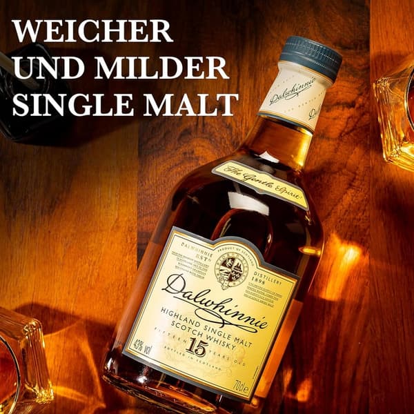 Dalwhinnie 15 Jahre Single Malt Whisky mit Geschenkverpackung – 700 ml