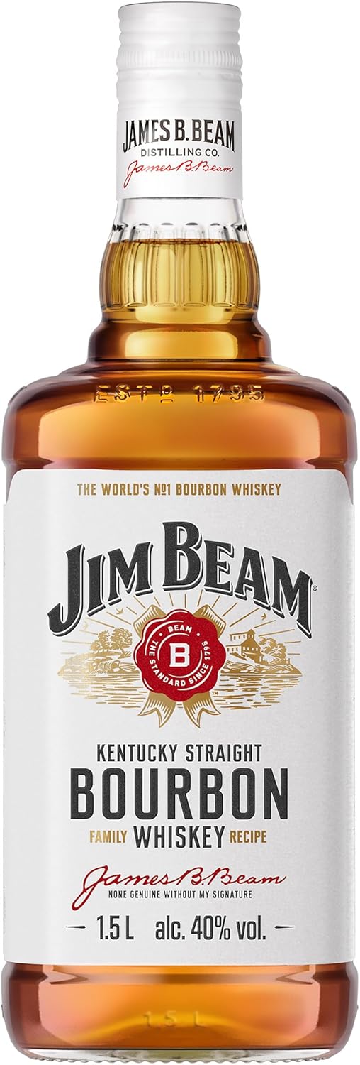Jim Beam White Bourbon Whiskey | 40% Vol. | 1,5l Flasche