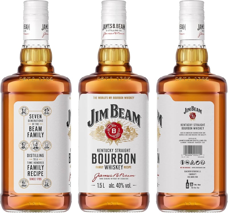 Jim Beam White Bourbon Whiskey | 40% Vol. | 1,5l Flasche