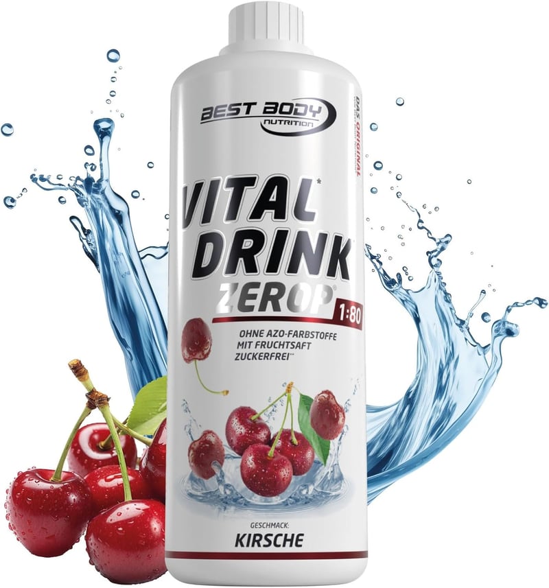 Best Body Nutrition Vital Drink ZEROP® - Zuckerfreies Getränkekonzentrat, Kirschgeschmack, 1000 ml