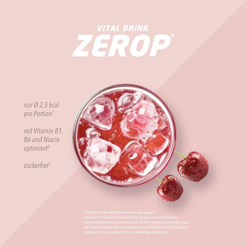 Best Body Nutrition Vital Drink ZEROP® - Zuckerfreies Getränkekonzentrat, Kirschgeschmack, 1000 ml