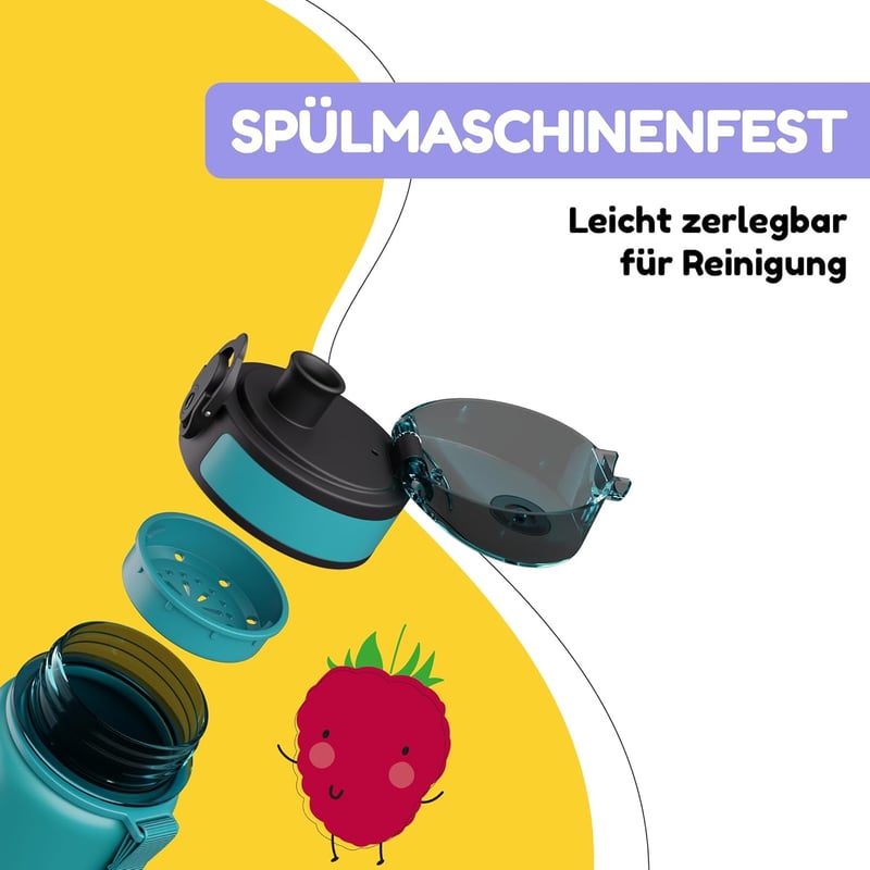Trinkflasche für Kinder 500ml - Auslaufsicher, BPA-frei, Tritan