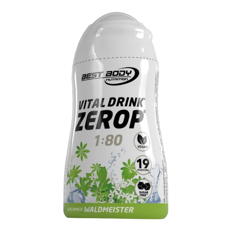 Best Body Nutrition Vital Drink ZEROP - Waldmeister Sirup, zuckerfrei, 1:80, 19 Portionen, 48 ml