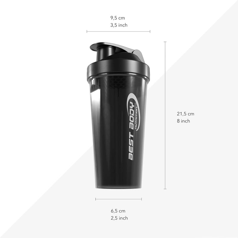 Eiweiß Shaker 700 ml in Schwarz für Fitness Enthusiasten