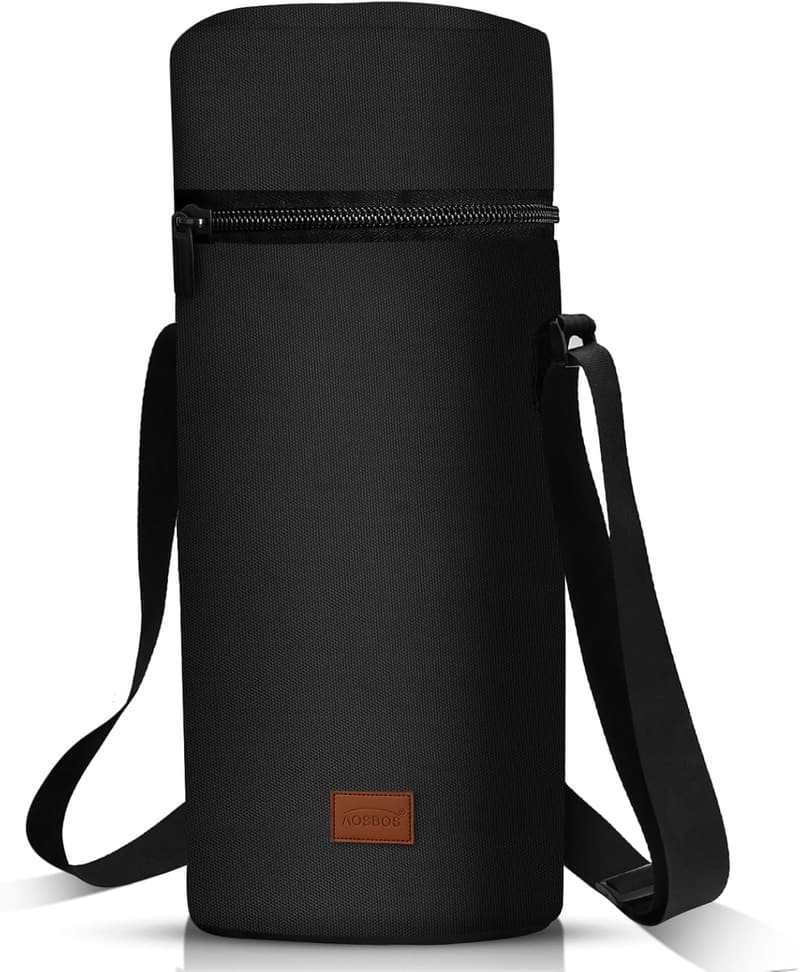 Kühltasche für 1,5L Weinflasche – Schwarz, mit verstellbarem Schultergurt