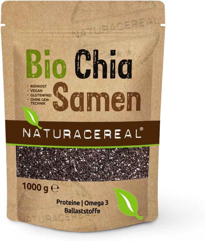 Bio Chia Samen 1kg – Vegan, glutenfrei, reich an Omega-3 & Protein