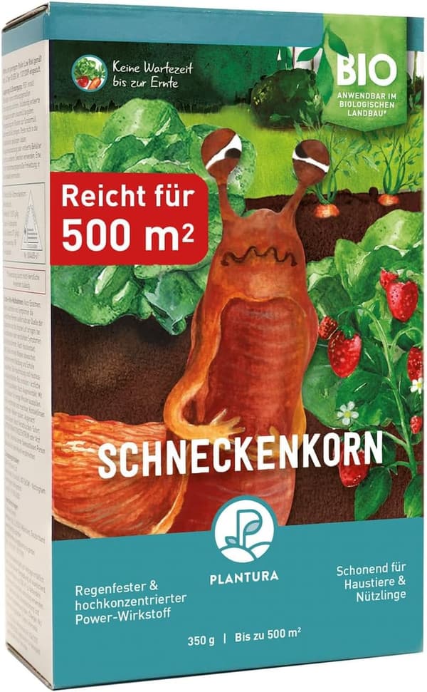 Plantura Bio-Schneckenkorn, hochwirksam für Obst und Gemüse, 350 g